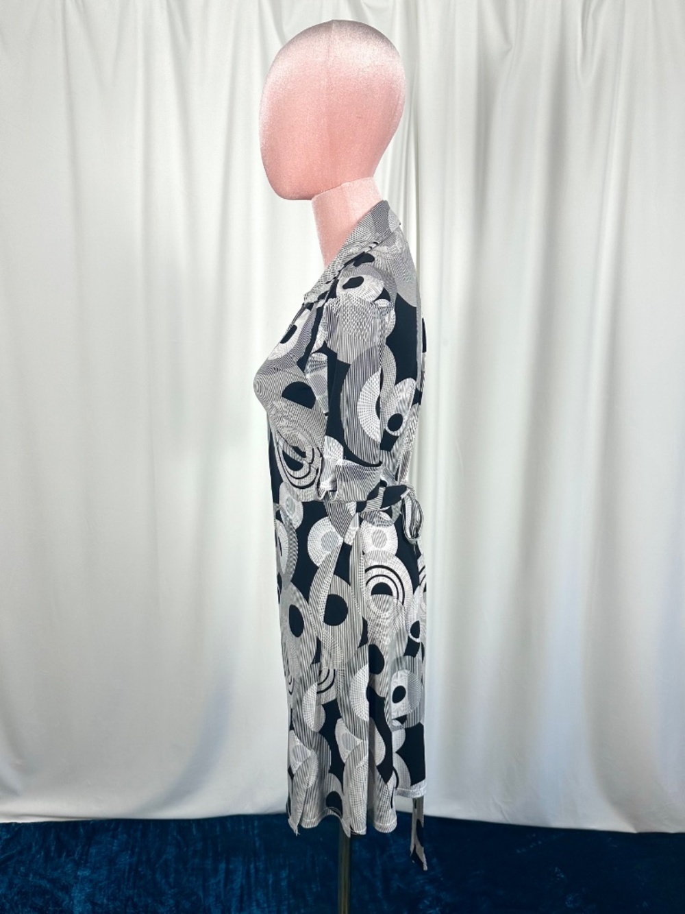 Vintage Y2K Intrigue New York Abstract Wrap Tie Dress XS/S - Picture 14 of 16